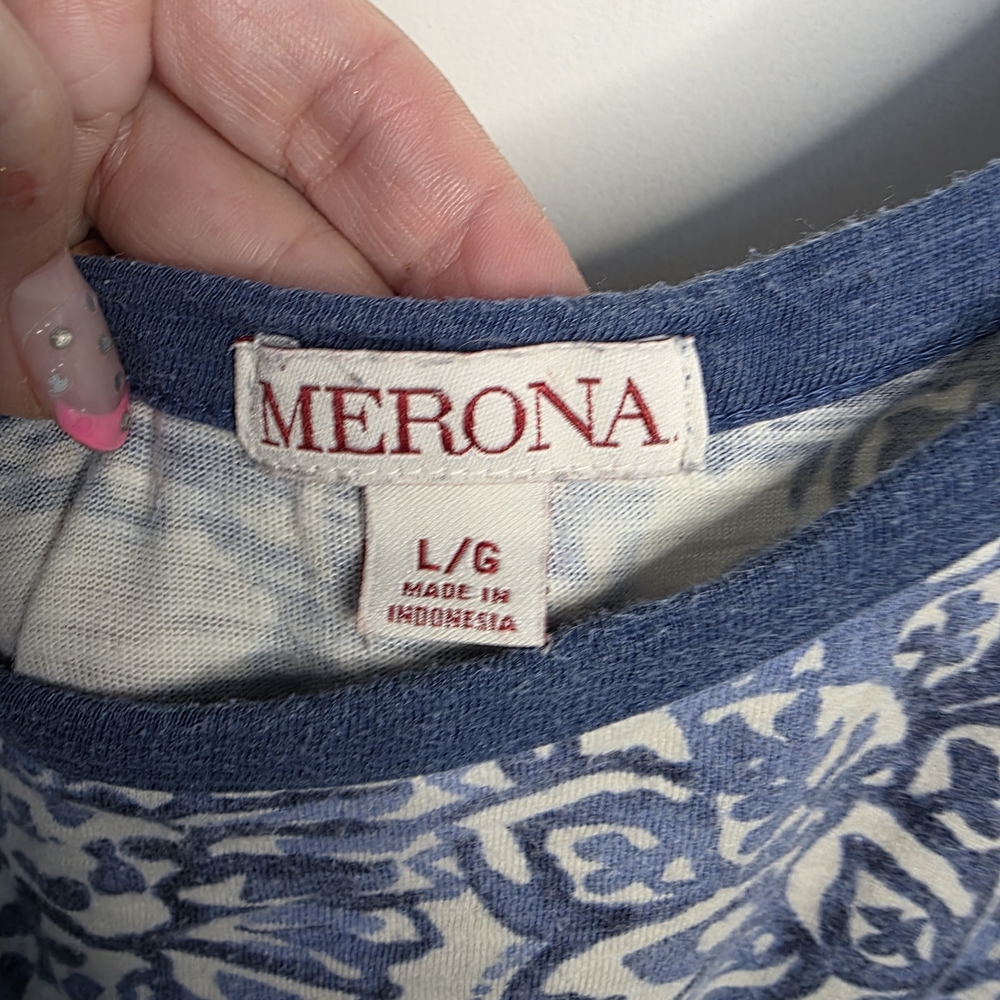 *3 FOR $12* Merona Blue and Off-White Floral Maxi Dress - Picture 3 of 4